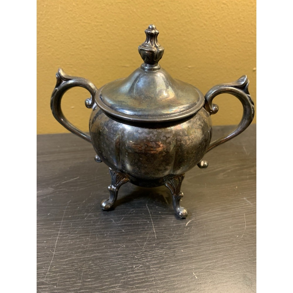 Vintage Sheridan‎ Silver On Copper Sugar Bowl